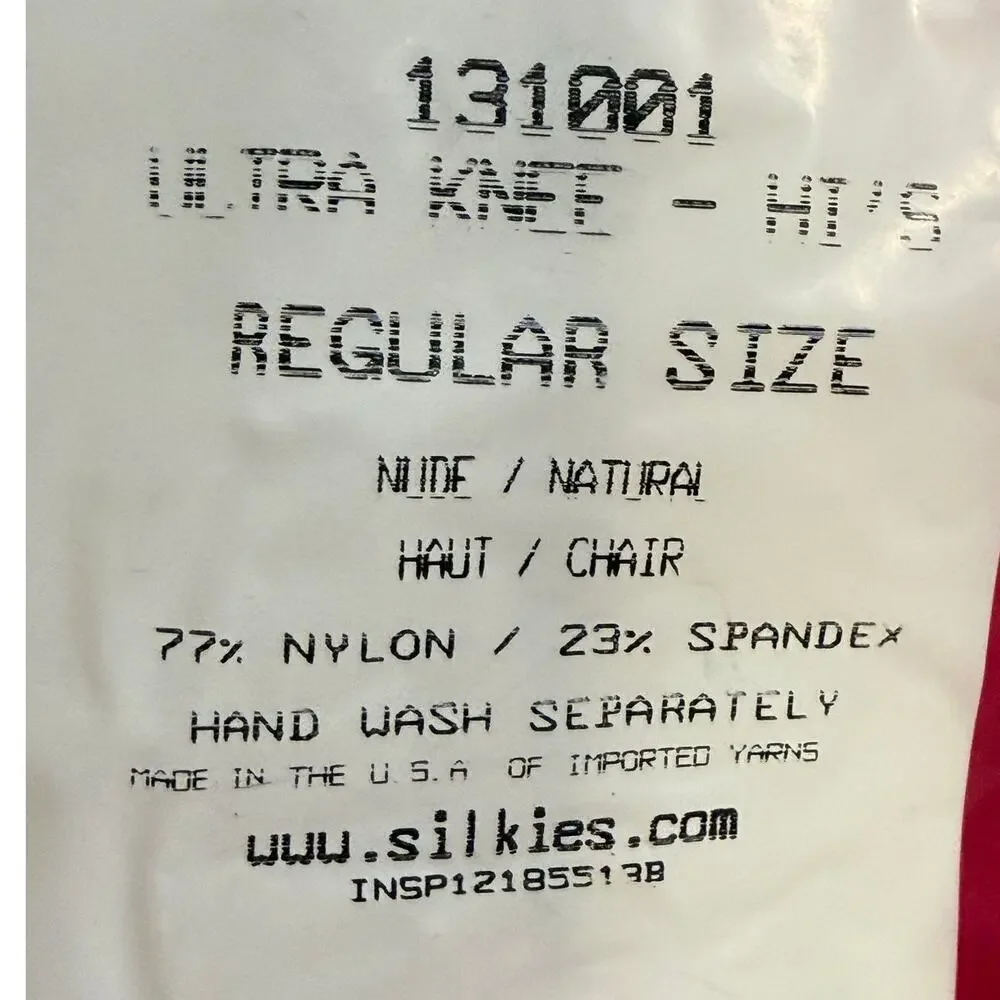 Silkies Ultra Knee Hi's‎ 2013 Regular Size Nude/Natural Color USA Made New